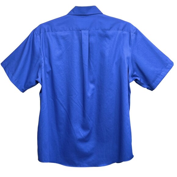 Lands End Blue Short Sleeve Button-Down Shirt Mens XL Regular Fit 100% Cotton - Picture 2 of 8